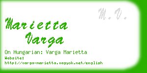 marietta varga business card